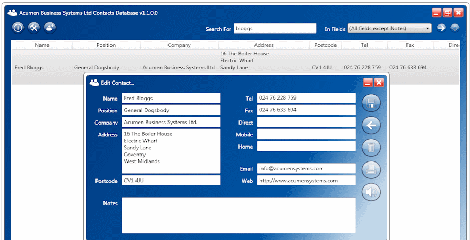 Acumen Contacts Database Screenshot