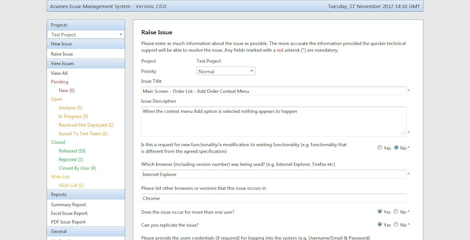 Acumen Issue Management System Screenshot