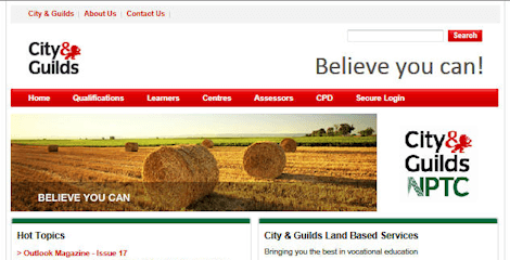 City & Guilds NPTC Website Screenshot